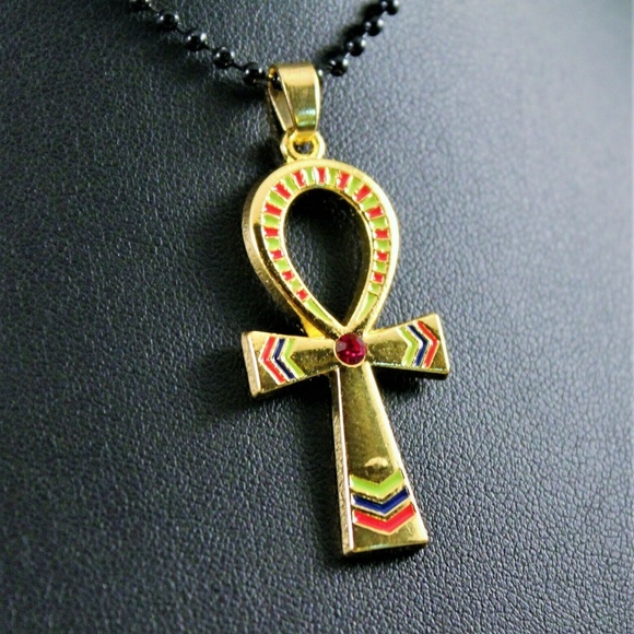 Alloy Egyptian Ankh Cross Pendant Necklace - Picture 7 of 8